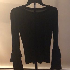 Black blouse with ruffles